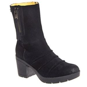 Bussola Women's •Bucharest 1548• Mid Heel Boot - Black Suede Size 8 NEW